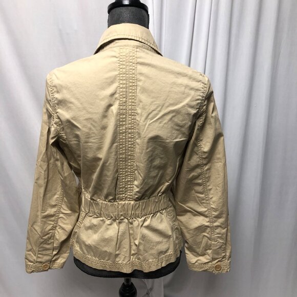 Talbots Jacket Womens 8 Petite Beige Tan Button Front Lightweight Long Sleeve - Picture 5 of 8